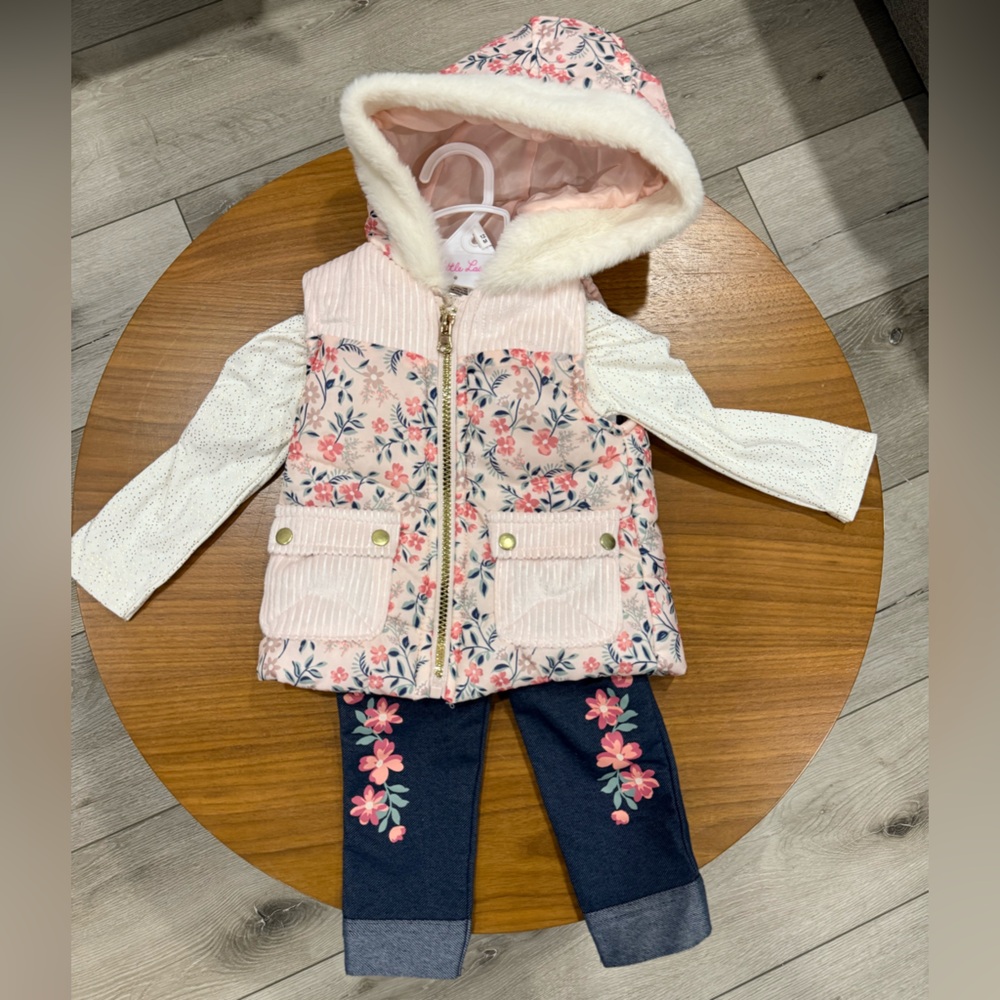 Little Lass Pink Floral Matching Set